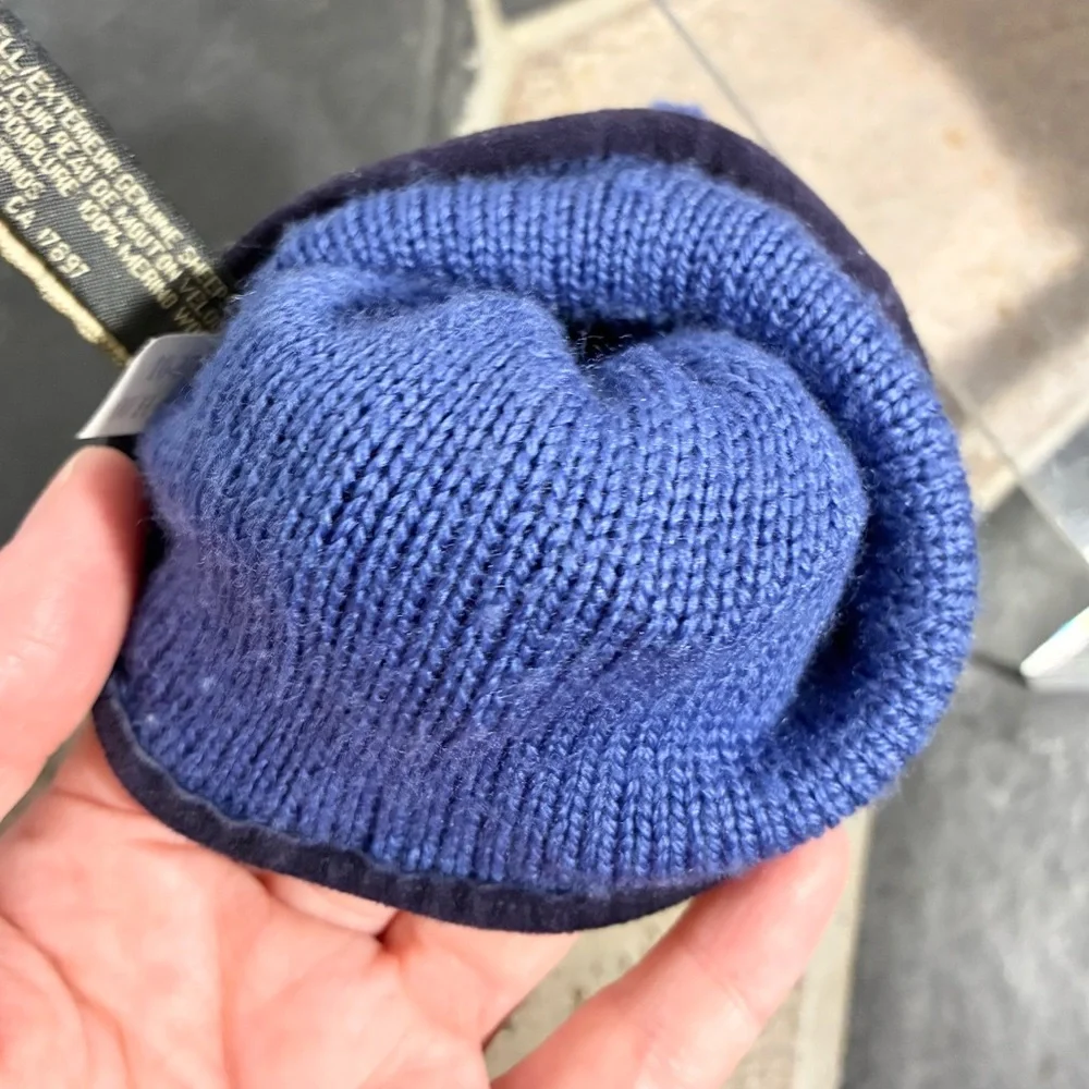 Y2K Banana Republic Sheepskin Suede Merino Wool Gloves Vintage Blue Men’s L